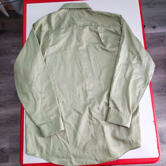 Geoffrey Beene button down shirt men's size 17.5 34-35 olive green regular fit - Picture 3 of 12